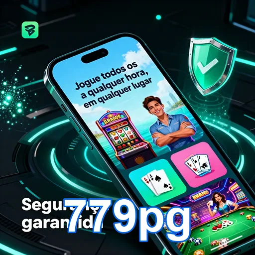 Jogador em celular desfrutando jogos da 779pg